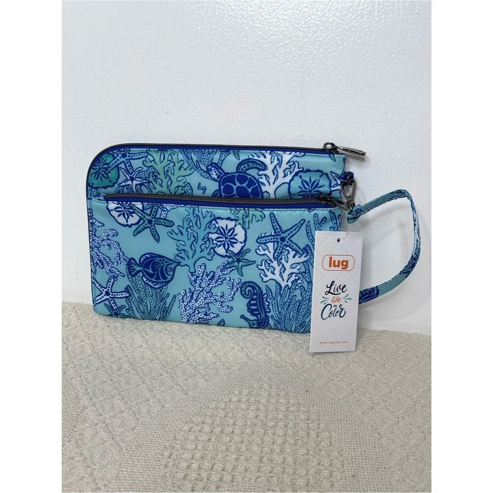 Lug Halfpipe Zip Wristlet Wallet Sealife Beach Vacation Large Clutch
